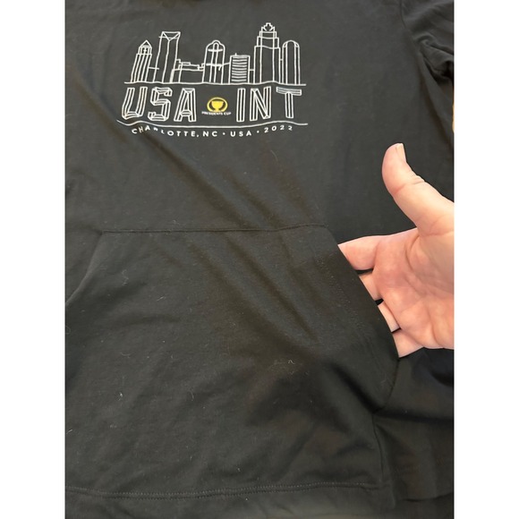 uas presidents cup golf‎ tournament 2022 black ling sleeve hoodie tee NWT large - Picture 9 of 11